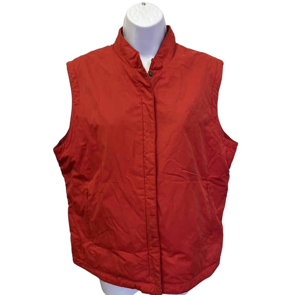 🧡 Pendleton US L Womens Red Quilted Vest Outdoor Heritage Layering Country Chic